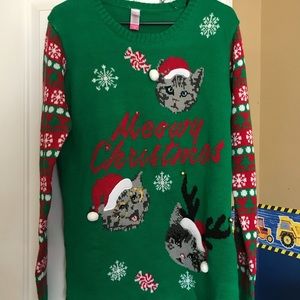 No Boundaries Meowy Christmas Sweater